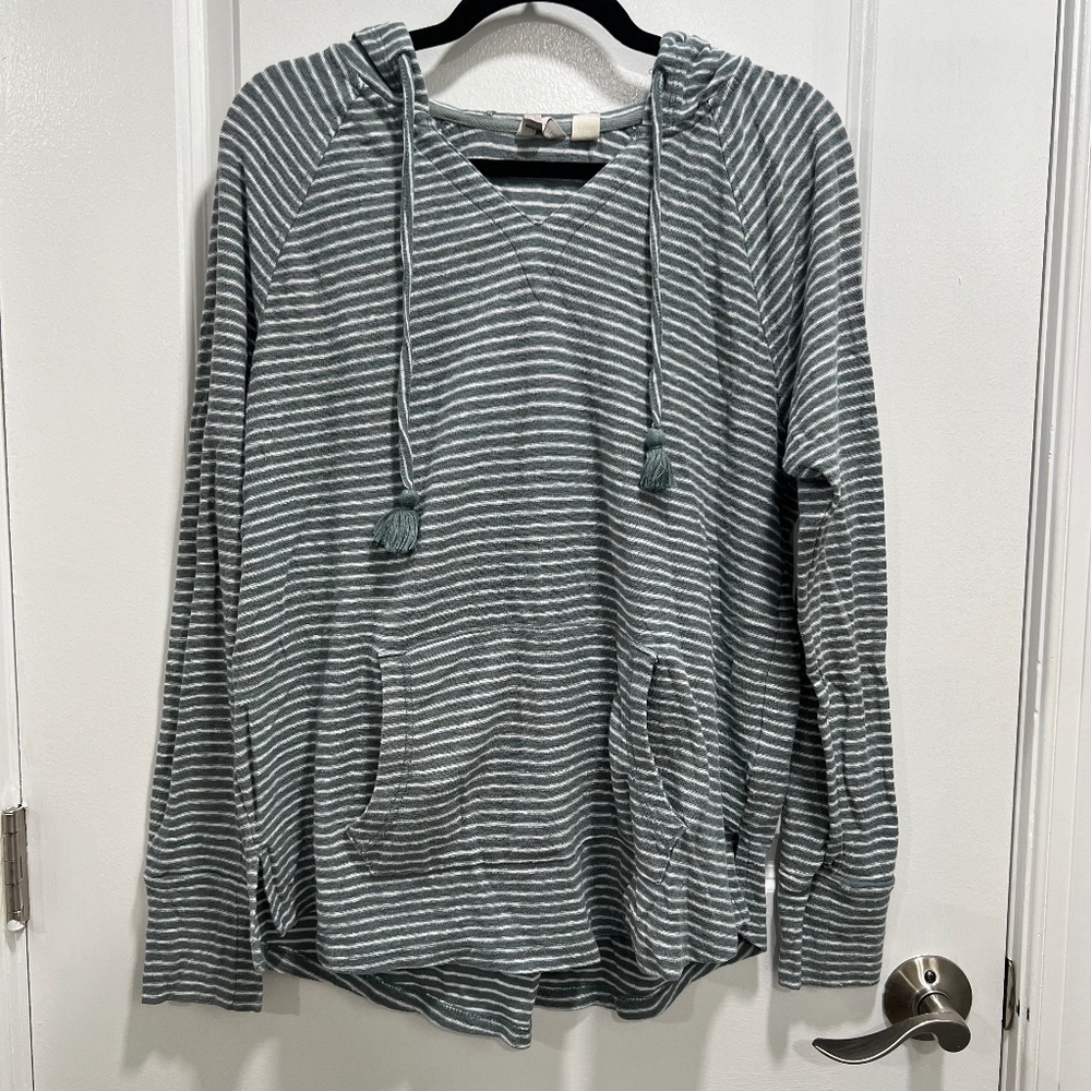 Roxy Lovely Life Stripes Long Sleeve Poncho Hoodie